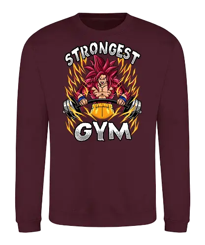 strongest gym  - anime, manga, songoku, gym, sport, gymnastics, Dragon, maniacs, parody, cool, kids, hero, saiyan, supersaiyan - Sweatshirt