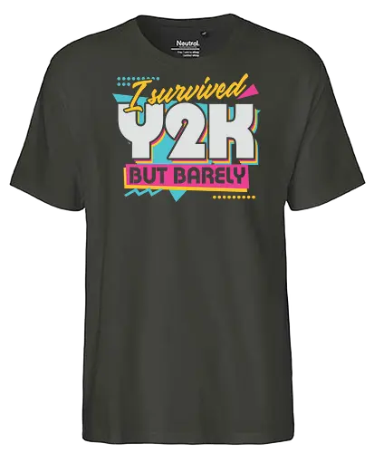 Y2K Vintage Quote - sarcastic, 80s, 90s, lettering, vintage, retro, quote, fun, funny, cool, y2k, joke, colorful, Millennial - Fairtrade T-Shirt