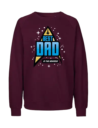 Best Trekkie Dad - fathers day, dad, daddy, father, gifts for dad, 60s, 70s, 80s, christmas, christmas gifts, universe, galaxy, Space, trekkie, nostalgia - Fairtrade Sweatshirt