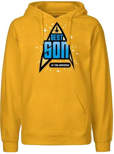 Best Trekkie Son - fathers day, dad, daddy, mothers day, mommy, gifts for son, 60s, 70s, 80s, christmas, christmas gifts, universe, Space, trekkie, nostalgia, galaxy - Fairtrade Hoodie