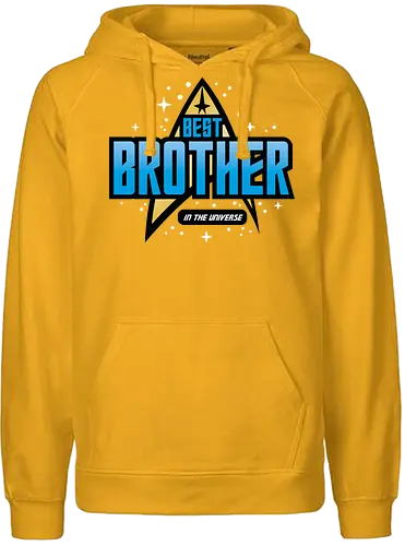 Best Trekkie Brother - fathers day, dad, daddy, mothers day, mommy, gifts for brother, 60s, 70s, 80s, christmas, christmas gifts, universe, galaxy, Space, trekkie, nostalgia - Fairtrade Hoodie