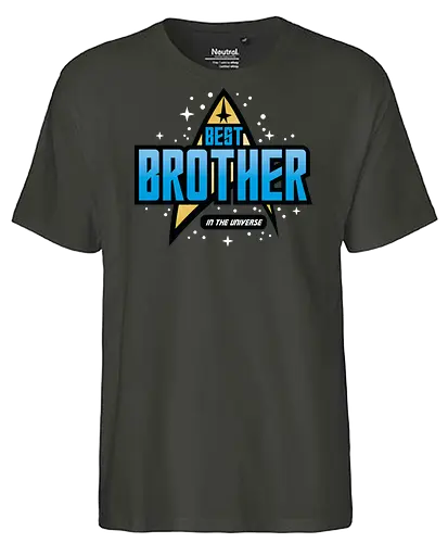 Best Trekkie Brother - fathers day, dad, daddy, mothers day, mommy, gifts for brother, 60s, 70s, 80s, christmas, christmas gifts, universe, galaxy, Space, trekkie, nostalgia - Fairtrade T-Shirt