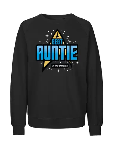 Best Trekkie Auntie - mothers day, mom, mommy, mother, gifts for auntie, 60s, 70s, 80s, christmas, christmas gifts, universe, galaxy, Space, trekkie, nostalgia - Fairtrade Sweatshirt
