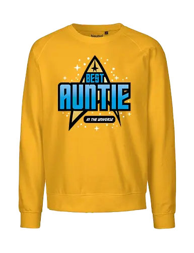 Best Trekkie Auntie - mothers day, mom, mommy, mother, gifts for auntie, 60s, 70s, 80s, christmas, christmas gifts, universe, galaxy, Space, trekkie, nostalgia - Fairtrade Sweatshirt