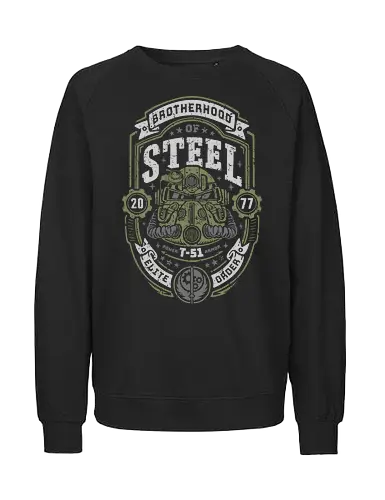 Knight of Steel T-51 v2 - video game, armor, atomic, brotherhood, gamer, gaming, knight, nuclear war, paladin, shelter, steel, vault, wasteland, fallout - Fairtrade Sweatshirt