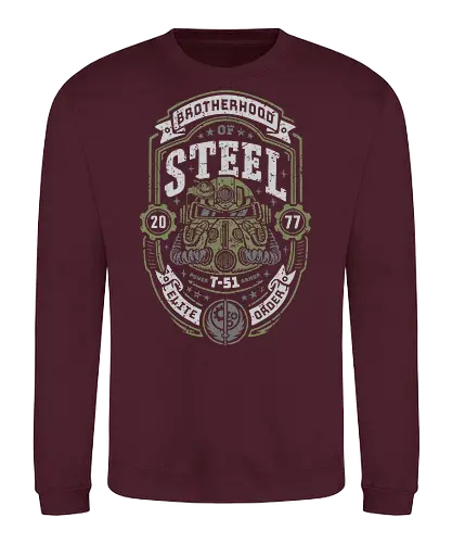 Knight of Steel T-51 v2 - video game, armor, atomic, brotherhood, gamer, gaming, knight, nuclear war, paladin, shelter, steel, vault, wasteland, fallout - Sweatshirt