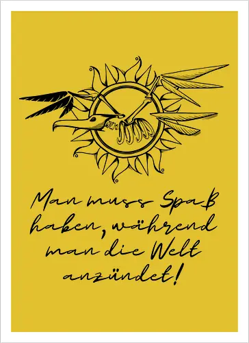 Frigatebird-Piratenflagge: Lineart mit Text