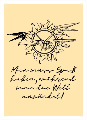 Frigatebird-Piratenflagge: Lineart mit Text