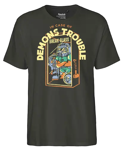 Probleme mit den Dämonen? Glas zerbrechen - retro, gaming, gamer, retro gamer - Fairtrade T-Shirt