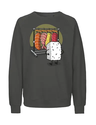 Sushi Wardrobe - sushi, cute food, cute sushi, food, i love sushi, japan, japanese, kawaii, kawaii food, kawaii sushi, nigiri, sushi food, sushi lover, wardrobe - Fairtrade Sweatshirt