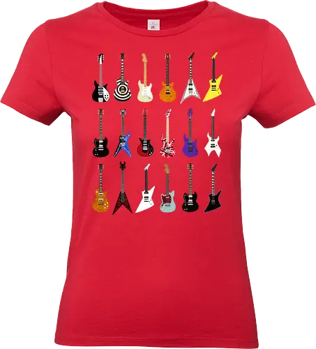 Riffs that Rocked the World - Iconic Guitars from Rock and Metal Legends - guitar, band, electric guitar, guitar lover, guitar player, guitarist, hard rock, headbanger, heavy metal, metal, metalhead, music, musician, rock, rock and roll music - Standard T-Shirt (Women)