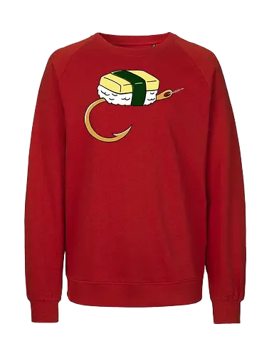 Sushi Bait - sushi, sushi bait, lure, fishing hobby, tamago sushi, japanese sushi, sushi lover, sushi time, funny sushi - Fairtrade Sweatshirt