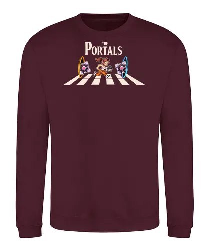 The Portals - games, Gateway, glados, portals, abbey road, beatles, humor, gamming, road, PC, gamer - Sweatshirt