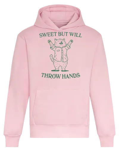 Throw Hands  - meme, funny, fun, humor, cat, sweet but will, throw hands, sarcastic, sarcasm - Heavyweight Hoodie