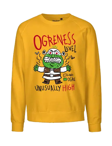 Ogreness Level - ogre, Monster, cute, kids, children, level, demonigote - Fairtrade Sweatshirt