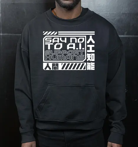 Say No To AI Cyberpunk Quote