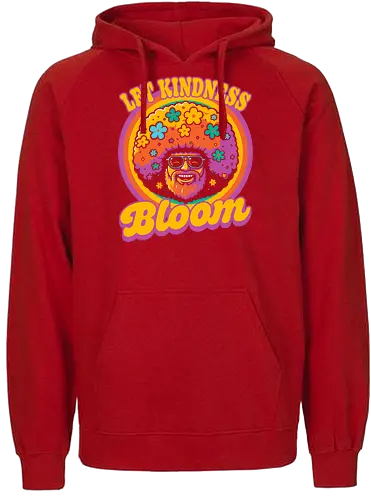 Painter Kindness Bloom - paintings, cool vibes, cool, TV shows, landscape, painting, tree, trees, Happy Trees, flower, bloom kind, kindness, garden, spring, summer, smile, happy, paint, painter, tripping, teacher, master, rainbow - Fairtrade Hoodie