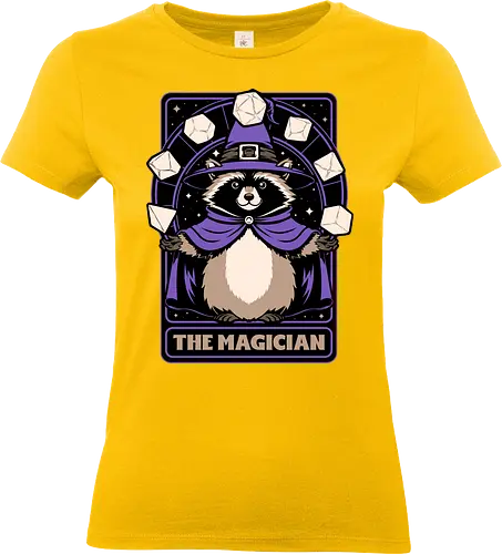Raccoon RPG Wizard - rpg, Pen and Paper, d20, Pen and paper, dungeon master, role-playing game, tabletop, game master, Role-play, Role-playing, Roleplay Game, Pen and Paper, Dungeon, Fantasy, Adventure, Mythical, Creature, Wizard, Sorcerer, Sorcery, Mage, Dark Mage, Magical, The Magician, Magician, Tarot Card, Tarot, Dice, Raccoons, Raccoon - Standard T-Shirt (Women)