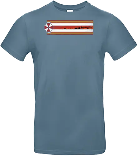 Raccoon City Stripes - Raccoon City, Horror, retro stripes, retro gaming, re2, umbrella corp, 1998, stars - Standard T-Shirt