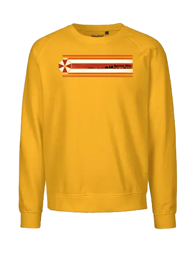 Raccoon City Stripes - Raccoon City, Horror, retro stripes, retro gaming, re2, umbrella corp, 1998, stars - Fairtrade Sweatshirt