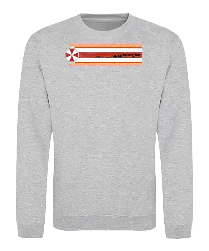 Raccoon City Stripes - Raccoon City, Horror, retro stripes, retro gaming, re2, umbrella corp, 1998, stars - Sweatshirt