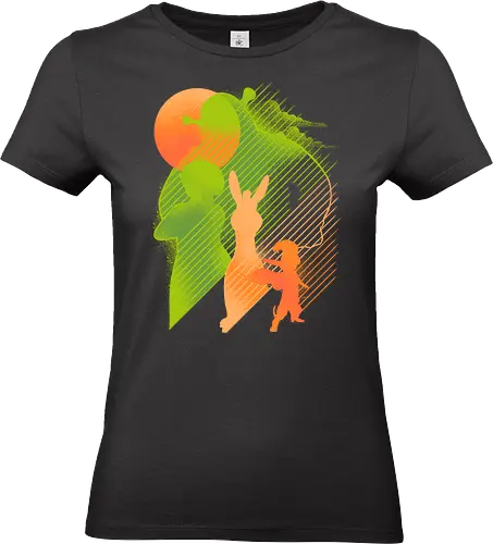 Grumpy and Green Squad - swamp, ogre, silhouettes, negative space, fairy tales, friendship, green, grumpy, humor, minimalist, squad, fantasy, fairy tale, aesthetic, fan art, dark humor, green vibes - Standard T-Shirt (Women)