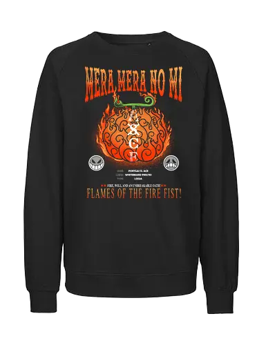 Mera Mera Ace Devil Fruit - Pirate, anime, manga, straw hat pirates, portgas d ace - Fairtrade Sweatshirt
