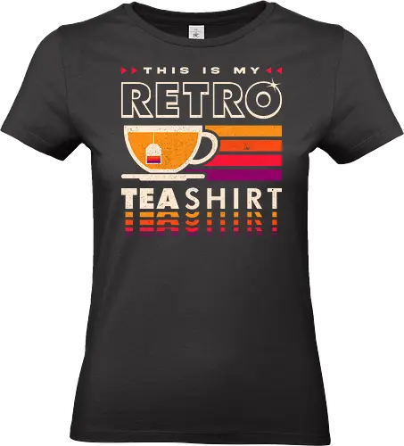 This Is My Retro Tea Shirt - vintage, 80s, cup of tea, funny, funny quotes, funny slogan, funny vintage, funnytee, humor, nostalgia, retro, tea, 80s retro, funny sayings, retro colors - Standard T-Shirt (Women)