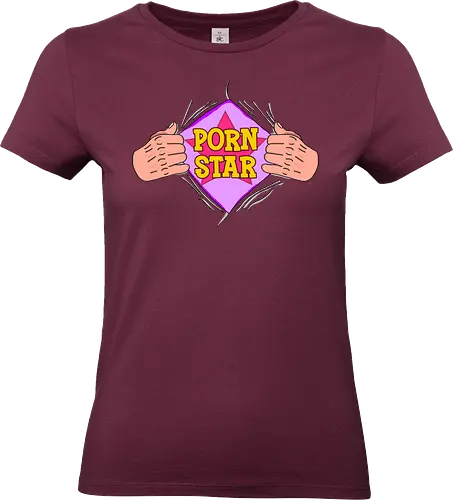 Super Pornstar  - Porno, Superstar, Spaß, Humor, lustig, Erwachsenenspaß, witzig, Satire, Gag, Superheld, Verkleidung, Kostüm, Männergeschenk, Junggesellenabschied, provokativ, frech, ironisch, Cartoon, Comic, Popkultur, Parodie - Standard T-Shirt (Women)
