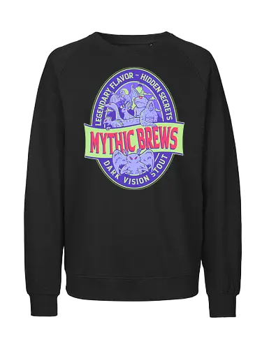 Mythic Brews - Dark Stout Vision for Beer lovers - beer, alcohol, bigfoot, creature, cryptid, cryptozoology, drinking, funny, halloween, horror, paranormal, party, sasquatch, ufo, urban legend - Fairtrade Sweatshirt