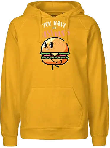 You have the best bun - burger, cartoon, food, humor, typography, character, playful, cute, animation, whimsical - Fairtrade Hoodie
