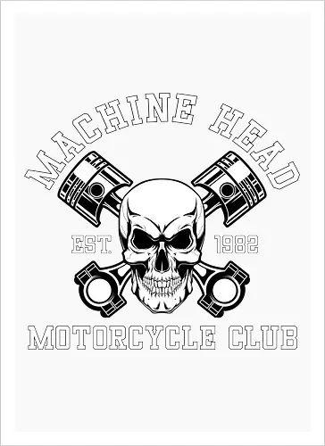 Machine Head Motorcycle Club Retro Art