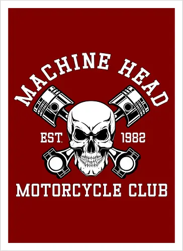 Machine Head Motorcycle Club Retro Art