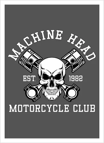 Machine Head Motorcycle Club Retro Art