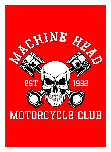 Machine Head Motorcycle Club Retro Art