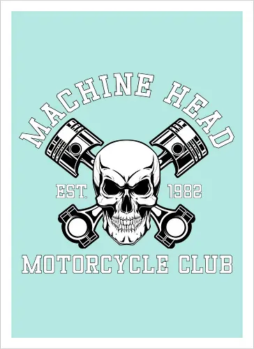 Machine Head Motorcycle Club Retro Art