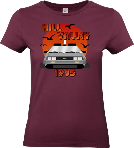 Hill Valley California 1985 Vintage Art - Future, delorean, doc brown, funny pop, funny quote, geek, hill valley, joke, marty mcfly, meme, memes, nerd, parody, time travel, vintage - Standard T-Shirt (Women)