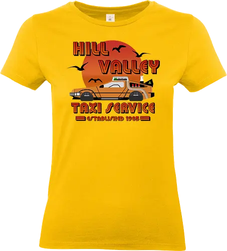 Hill Valley Taxi Service Model 2 - Future, delorean, doc brown, funny pop, funny quote, geek, hill valley, joke, marty mcfly, meme, memes, nerd, parody, time travel, vintage - Standard T-Shirt (Women)