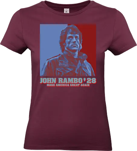 Make Vote Great Again '28 Pop Art - rambo, elections, movie, cinema, funny quote, mashup, funny, funny pop, funnytee, gaming, geek, humor, joke, meme, memes, nerd, parody, television, vintage - Standard T-Shirt (Women)