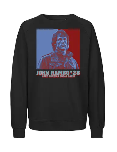 Make Vote Great Again '28 Pop Art - rambo, elections, movie, cinema, funny quote, mashup, funny, funny pop, funnytee, gaming, geek, humor, joke, meme, memes, nerd, parody, television, vintage - Fairtrade Sweatshirt