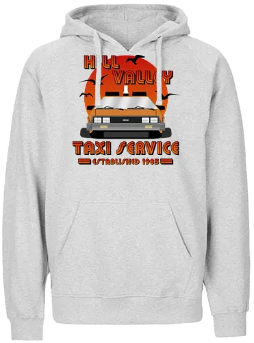 Hill Valley Taxi Service Model 2 - Future, delorean, doc brown, funny pop, funny quote, geek, hill valley, joke, marty mcfly, meme, memes, nerd, parody, time travel, vintage - Fairtrade Hoodie