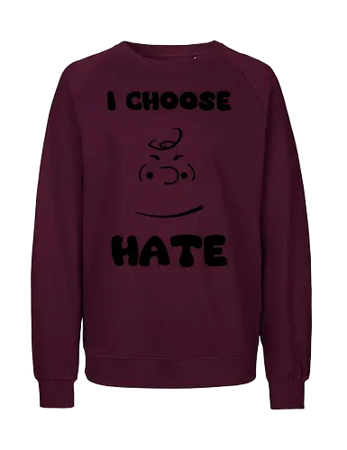 I Choose Hate - cinema, cartoon, peanuts, movie, funny, gaming, anime, nerd, television, joke, meme, vintage, funny quote, memes, funnytee, funny pop, humor, parody, geek - Fairtrade Sweatshirt