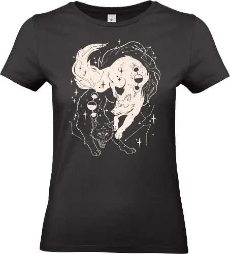 Tamed wolves - Jujutsu, wolf, moon, stars, megumi, anime, manga, divine - Standard T-Shirt (Women)