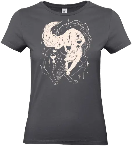 Tamed wolves - Jujutsu, wolf, moon, stars, megumi, anime, manga, divine - Standard T-Shirt (Women)