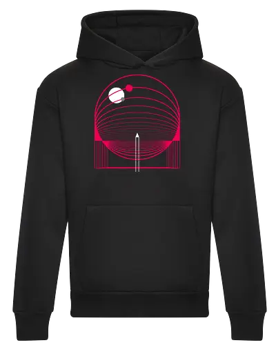 Exploring Stars - space, rocket ship, space ship, mars, planets, solar system, minimal - Heavyweight Hoodie
