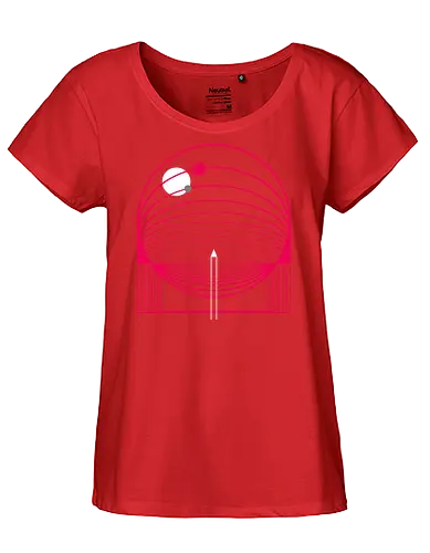 Exploring Stars - space, rocket ship, space ship, mars, planets, solar system, minimal - Fairtrade Girl Shirt