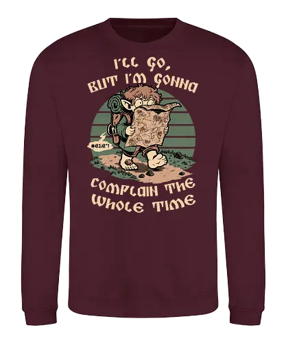 Medieval Character Hates Adventure - fantasy, adventure, medieval, magic, magical, map, RPG, fun, funny, ring, cool, vintage, retro - Sweatshirt