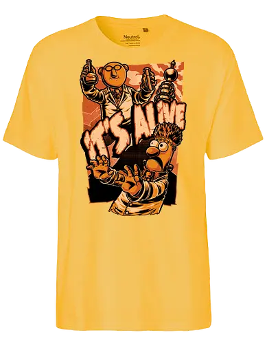 Puppet Science Horror - puppet, science, horror, fun, funny, cool, alive, sci-fi, science fiction, tv show, classic, mashup, monster, Frankenstein, electric - Fairtrade T-Shirt