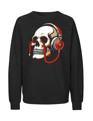 Music of death - skull. music, geek, nerd, bones, halloween - Fairtrade Sweatshirt