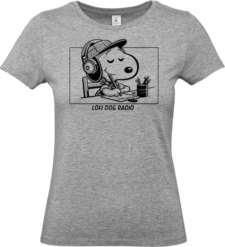 Lofi Dog Radio - music, meme, funny, lofi, geek, comics, pop, dogs, pet - Standard T-Shirt (Women)